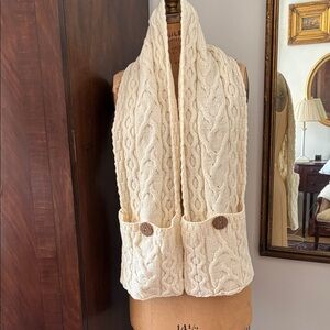 Aran Crafts Cream Cable Knit Sweater Shrug made in Ireland